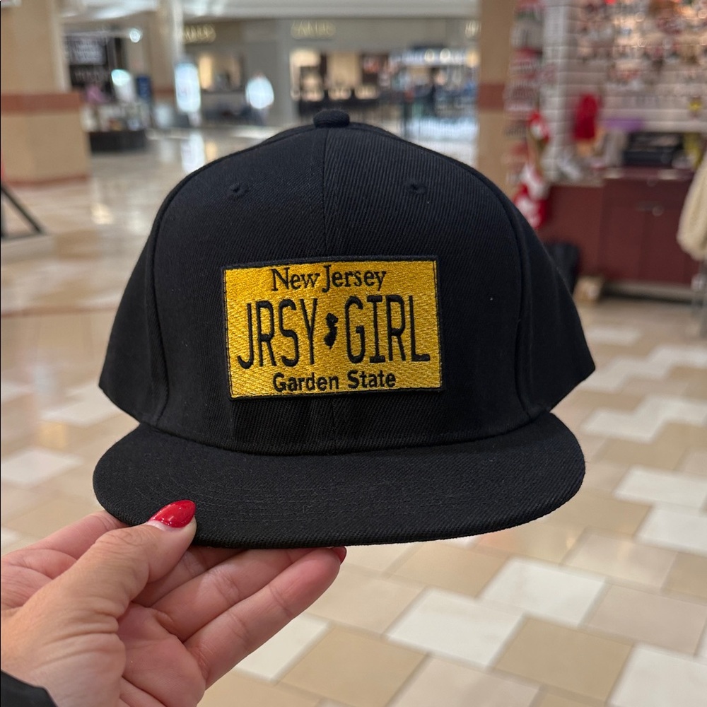 Black and Yellow Jersey girl license plate hat
